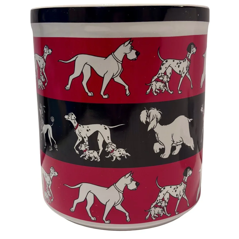 Disney Kanine Krunchies Dog Treat Jar OS Red Black Excellent 101 Dalmatians